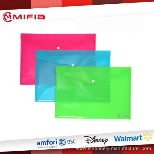 Bright Color Filing Envelope with Button Snap